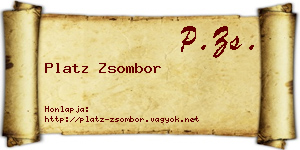 Platz Zsombor névjegykártya